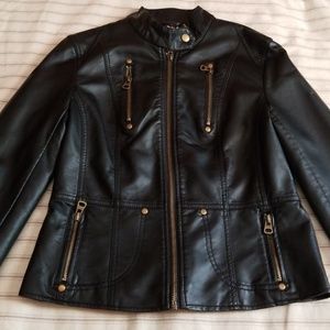 Black Faux-leather jacket